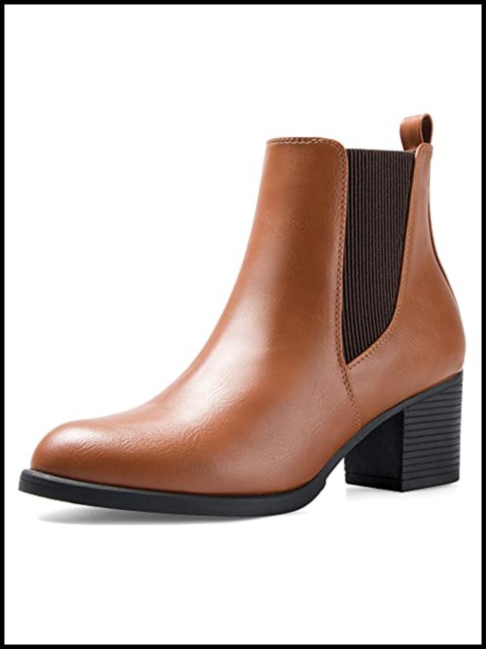Chelsea Boots Chunky Block Heel Slip On Ankle Boots Elastic Sided Fall Booties